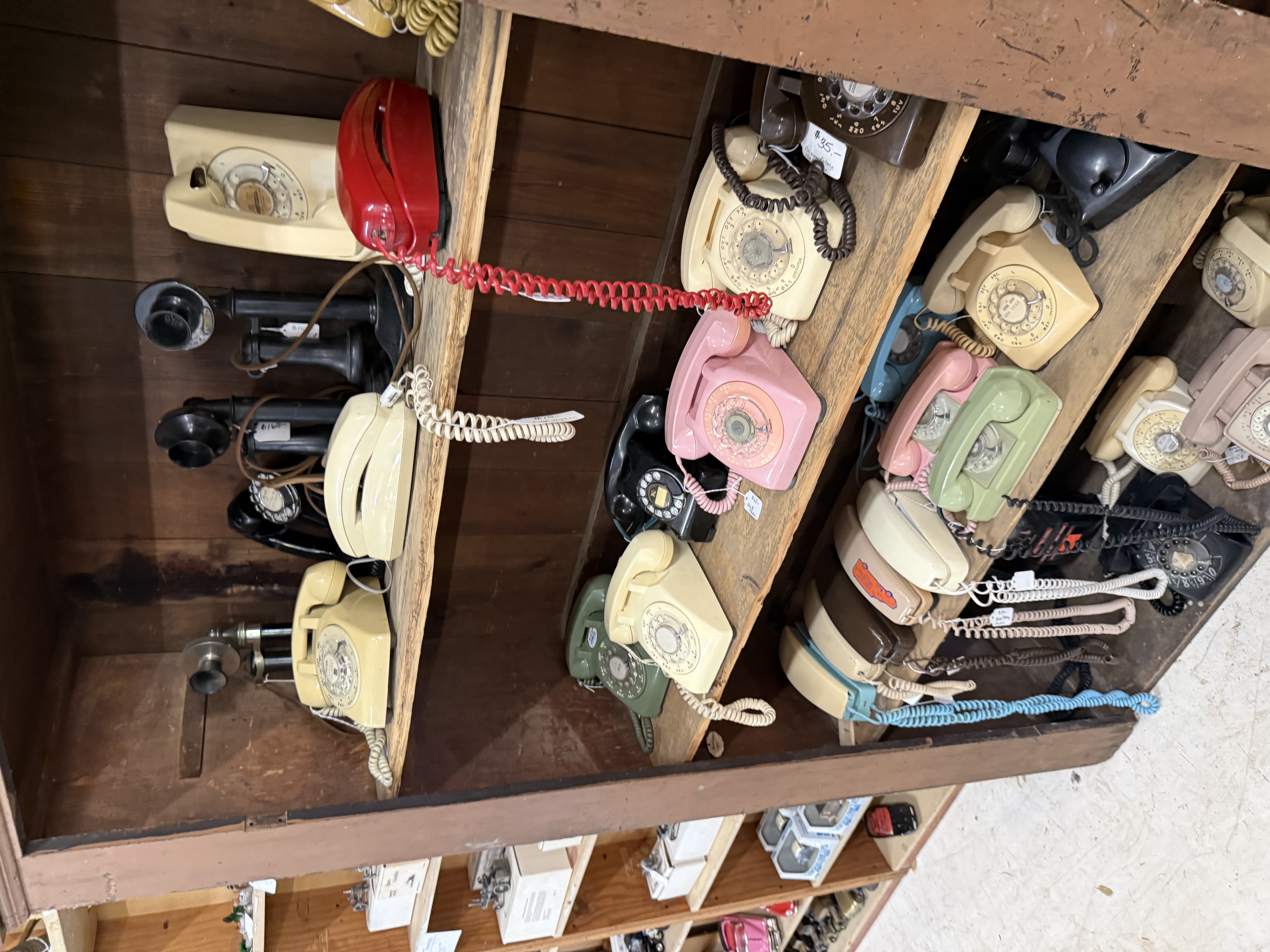 Vintage rotary telephone collection