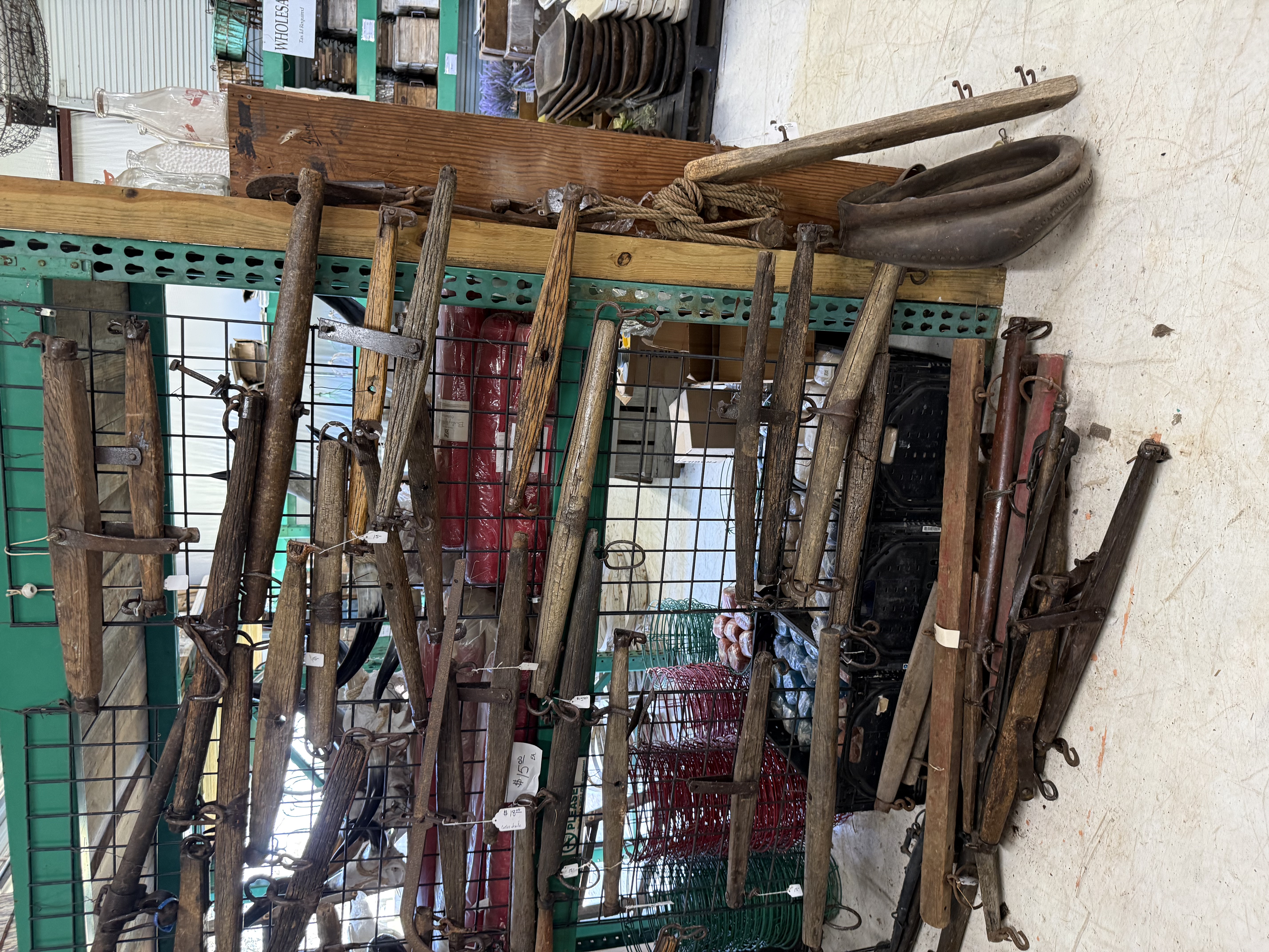 Vintage farm tools and hand implements