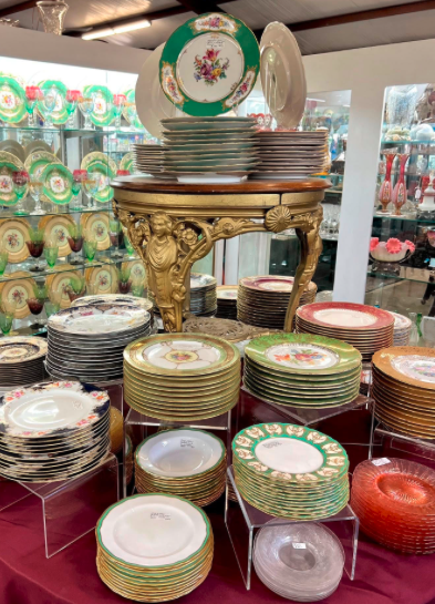 American Brilliant cut crystal vases, bowls, and compotes